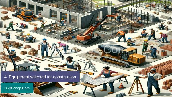 4. Equipment selected for construction