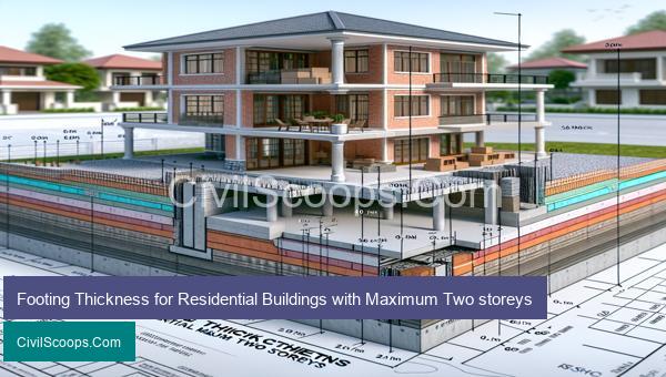 Footing Thickness for Residential Buildings with Maximum Two storeys